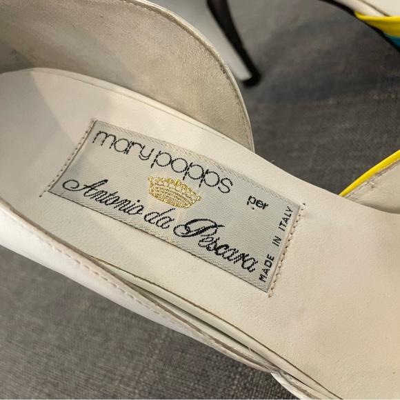 MARY POPPS Vintage 80s Retro Rainbow 3” Pumps - Size 7.5 - Picture 11 of 14